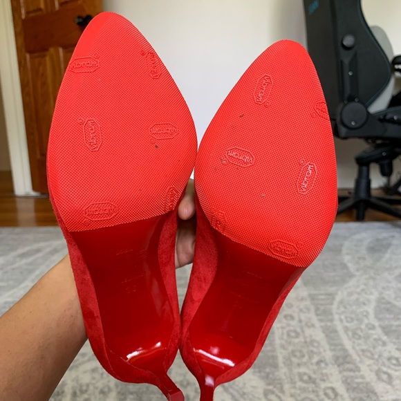 Louboutin 85mm red suede heels main image 10
